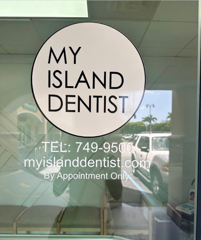 My Island Dentist front door, Governor's Square, Grand Cayman
